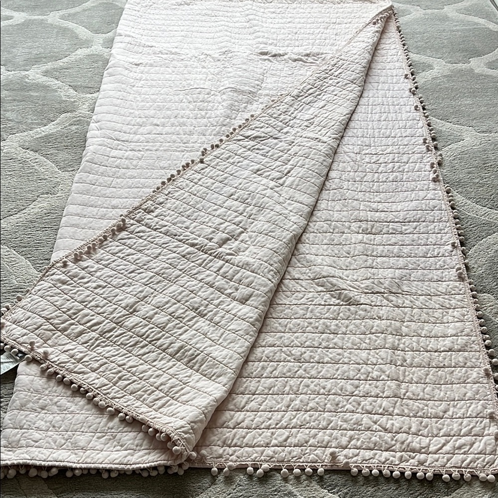 Tahari Pink Queen Pom-Pom Quilt